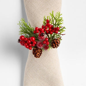 Red Berry Pinecone Napkin Ring