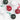 Red, Green and White Milk Glass Ball Ornaments, Set of 6