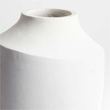 Slope White Ceramic Vase 12.25".