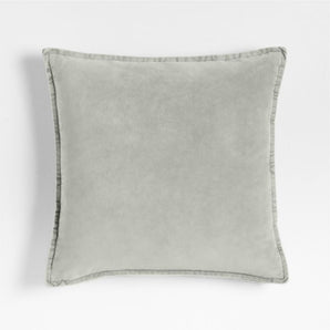 Relaxed Washed Organic Cotton Velvet Throw Pillow teal
