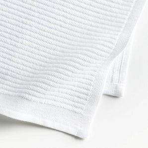 Ribbed Bar Mop White Organic Cotton Dishcloths, Set of 4.