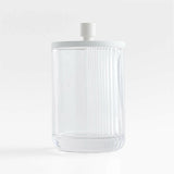 Ribbed White Glass Canister.