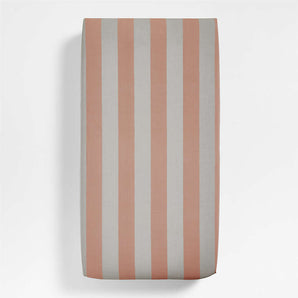 Sábana ajustable para cuna de algodón orgánico Baby Riviera Stripe