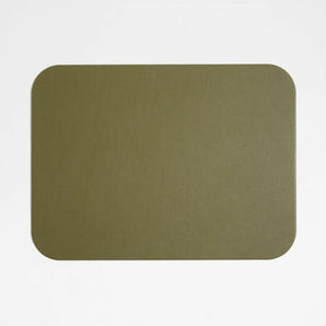Rizzo Easy Care Recycled Leather Reversible Desert Green and Light Brown Rectangular Placemat.