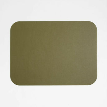 Rizzo Easy Care Recycled Leather Reversible Desert Green and Light Brown Rectangular Placemat.