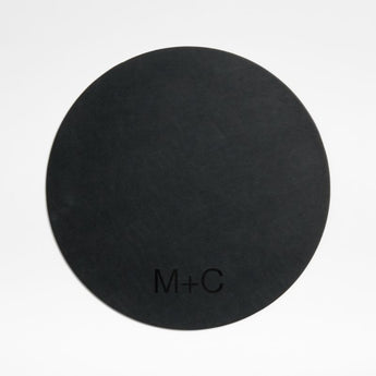 Faux Leather Round Placemat Blac.