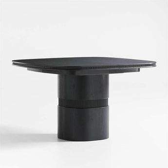 Roseau 48"-70" Charcoal Black Wood Extendable Dining Table.