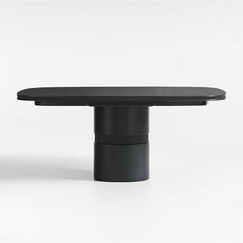 Roseau 48"-70" Charcoal Black Wood Extendable Dining Table.