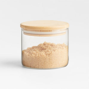 Round Glass Canister with Bamboo Lid