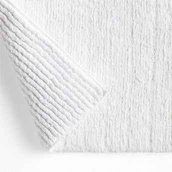 Rylan Organic Cotton White Bath Mat 18"x24".