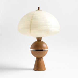 Ryokan Wood Table Lamp with Paper Shade 28"