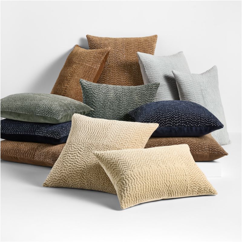 "Sashiko Organic Cotton Velvet 22""x15"".