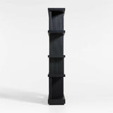 Shelter 72" Wide Charcoal Wood Open Room Divider Bookcase with Shelves.