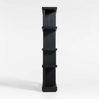 Shelter 72" Wide Charcoal Wood Open Room Divider Bookcase with Shelves.