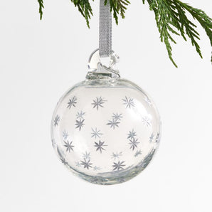 Etched Star Ball Christmas Tree Ornament