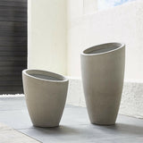 Slant Light Grey Short Indoor/Outdoor Planter.