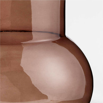Smoke Brown Glass Squat Vase 17.3".