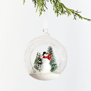 Glass Snowman Snowglobe Christmas Tree Ornament