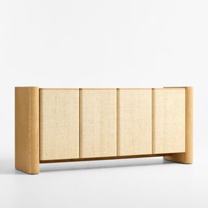 Sonoran 72" and Grasscloth Storage Media Console