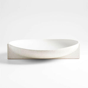 Soren White Ceramic Decorative Bowl.