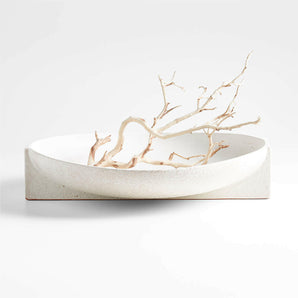 Soren White Ceramic Decorative Bowl.