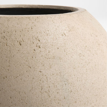 Sphere Lg Ivory Textured Planter.