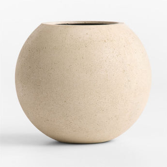 Sphere Lg Ivory Textured Planter.