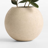 Sphere Lg Ivory Textured Planter.