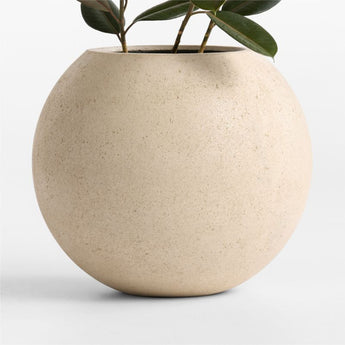 Sphere Lg Ivory Textured Planter.