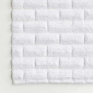 Organic Cotton White Subway Tile Bath Mat 24"x36".