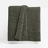 SweaterKnit Burnt Green Throw.
