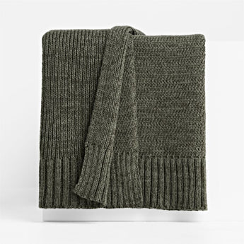 SweaterKnit Burnt Green Throw.