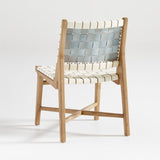 Taj White Leather Side Chair.