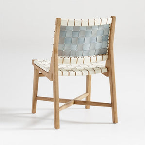 Taj White Leather Side Chair.