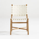 Taj White Leather Side Chair.