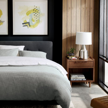Tate Walnut 1D Nightstand.