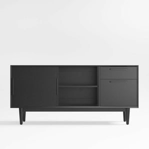 Tate 64.5" Black Wood Storage Media Console.
