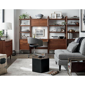 Tate Walnut Bookcase File Cabinet.