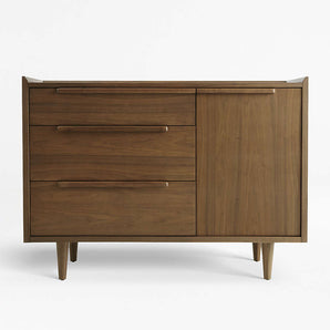 Tate 46" Walnut Wood 3-Drawer Dresser