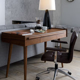 Tate 60" Walnut Desk with Outlet.