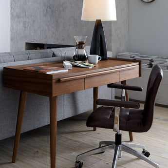 Tate 60" Walnut Desk with Outlet.