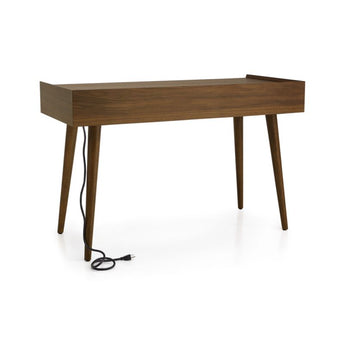 Tate 60" Walnut Desk with Outlet.