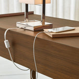 Tate 60" Walnut Desk with Outlet.