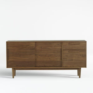 Tate Walnut 64.5" Credenza Storage Media Console
