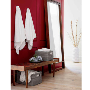 Tate Walnut Slatted Bench.