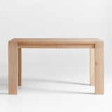 Terra 54" Natural White Oak Wood Desk with Power Outlets.