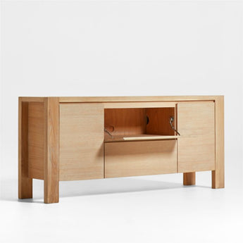 Terra 68" Natural Oak Wood Storage Media Console.