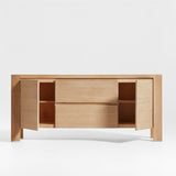 Terra 68" Natural Oak Wood Storage Media Console.