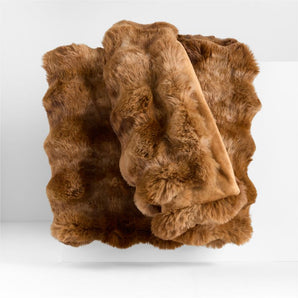 Textured Faux Fur Throw Blanket