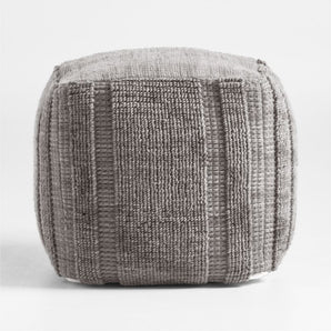 Textured Plaid Pouf